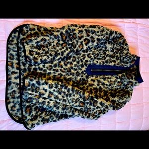 Leopard print pull over Sherpa